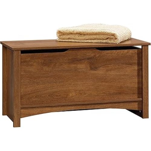 Sauder Shoal Creek Storage Chest, Toy Storage Chest for Living Room, Storage Trunk, in Oiled Oak