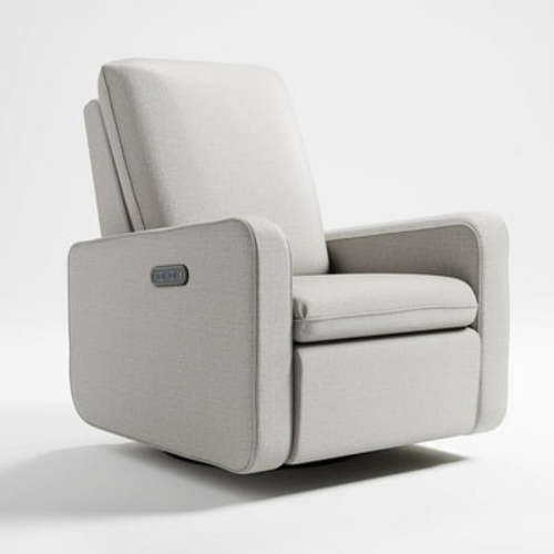 Graco Teddi Infant Power Recliner Swivel Glider with USB, Steel Basketweave