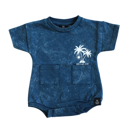 On Island Time Dark Blue Onesie Romper