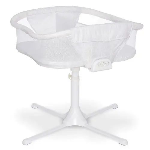 HALO BassiNest Twin Sleeper, Bedside Double Bassinet, Adjustable, Soothing Center with, Vibration, Soothing Sounds and Lullabies – Premiere Series, Sand Circle