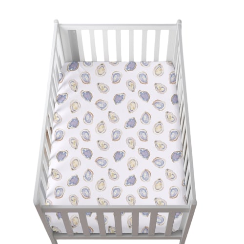 Oyster Roast Purple Crib Sheet