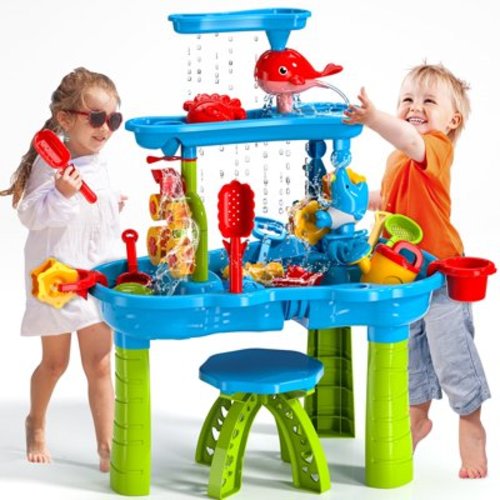Lucky Doug 3-Tier Water Table for toddlers 1-3-5, Summer Water Play Outdoor Toys for Toddlers Girls and Boys Ages 2-6