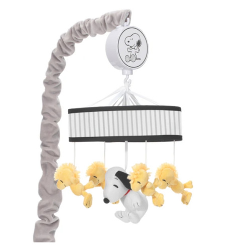 Classic Snoopy & Woodstock Musical Baby Crib Mobile Soother Toy – Lambs & Ivy