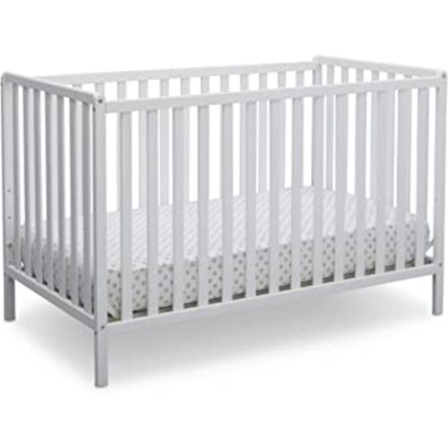 Delta Children Heartland 4-in-1 Convertible Crib - Greenguard Gold Certified, Bianca White