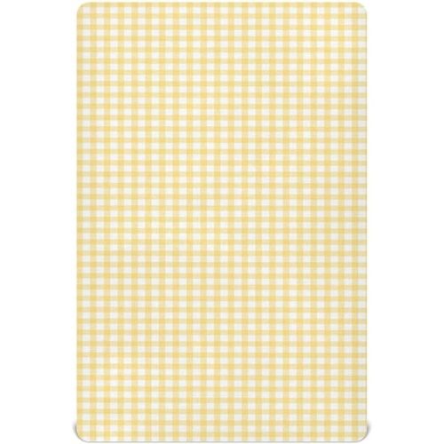 Yellow Gingham Crib Sheets for Boys Girls Soft Breathable Mini Crib Sheets for Baby 52" x 28"
