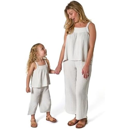 Modern Moments by Gerber Baby Girls' Mommy + Me 2-Piece Cropped Pant Set