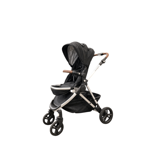 Mockingbird Single 2.0 Stroller, Black, Watercolor Drops, Silver With Penny Leather, 2025