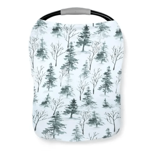 Pobi Baby Premium Multi-Use Cover - Nursing Cover, Baby Car Seat Covers, Shopping Cart, High Chair, and Breastfeeding Cover - Ultra-Soft, Stretchy, Woodland Scarf for Baby and Mom (Magical Woods)