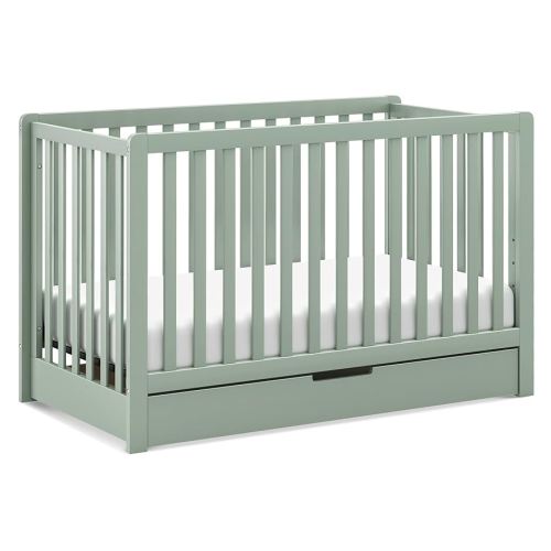 Carter's by DaVinci Colby 4-in-1 Convertible Crib with Trundle Drawer in Light Sage, Greenguard Gold Certified, Undercrib Storage