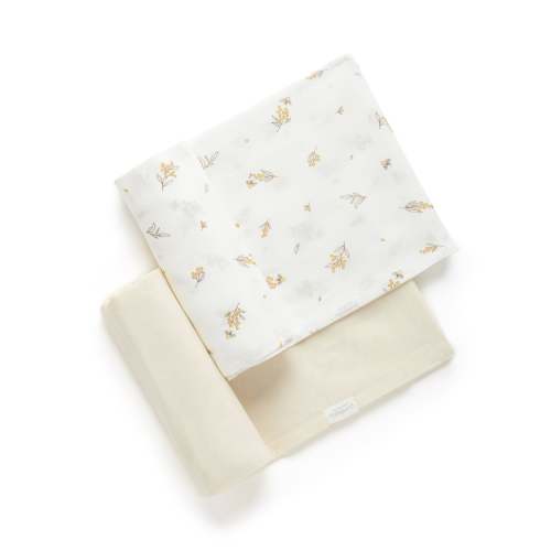 Beige 2 Pack Wattle Bee Muslin Wrap - Baby Swaddles - Purebaby - Purebaby