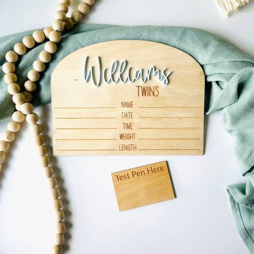 Twin Birth Announcement Sign, Twin Birth Stats Sign, Twin Baby Gift