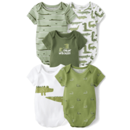 Baby Boys Alligator Bodysuit 5-Pack