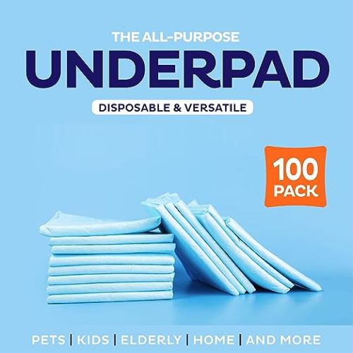 Chucks Pads Disposable [100-Pack] Underpads 17"x 24" Incontinence Chux Pads Absorbent Fluff Protective Bed Pads, Pee Pads for Babies, Kids, Adults & Elderly | Puppy Pads Large for Training Leak Proof - 17" X 24"