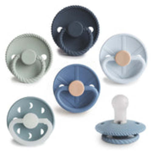 Mushie FRIGG Silicone Pacifier 6-Pack – 0-6 Months - Endless Sea