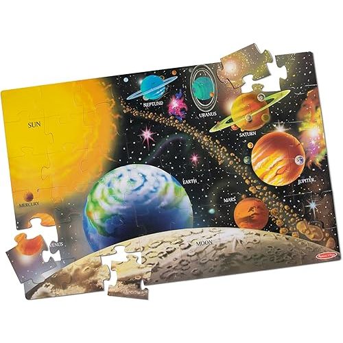 Melissa & Doug Solar System Floor Puzzle, 48 pc Jumbo Jigsaw Puzzle, Educational Screen Free Activity for Toddler, Preschoolers and Kids Ages 3+ (2 x 3 Feet) - FSC Certified