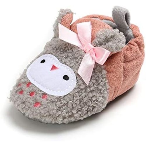 Baby Boys Girls Soft Plush Slippers Cartoon Toddler Infant Warm Winter House Shoes