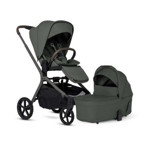 Silver Cross Breez Compact Stroller + Folding Bassinet Bundle  - Pewter