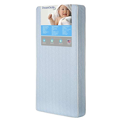 Dream On Me Moonlight Crib and Toddler Bed 130 Coil Mattress I Waterproof I Green Guard Gold Certified I 10 Years Manufacture Warranty I Vinyl Cover I Made In The U.S.A
