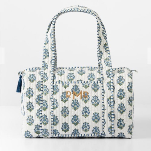 Block Print Quilted Overnighter