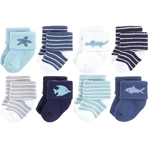 Hudson Baby Baby Girls' Cotton Rich Newborn and Terry Socks