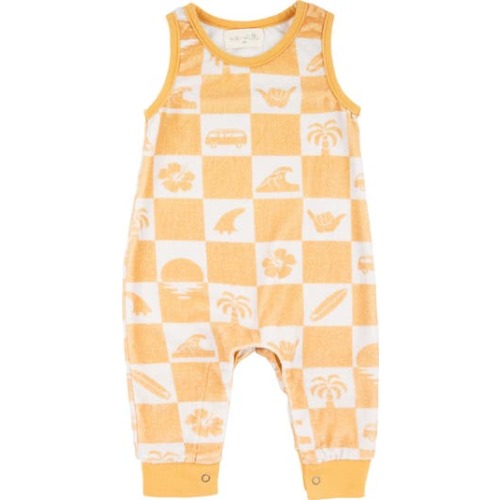 Drew Check Print Cotton Terry Tank Romper