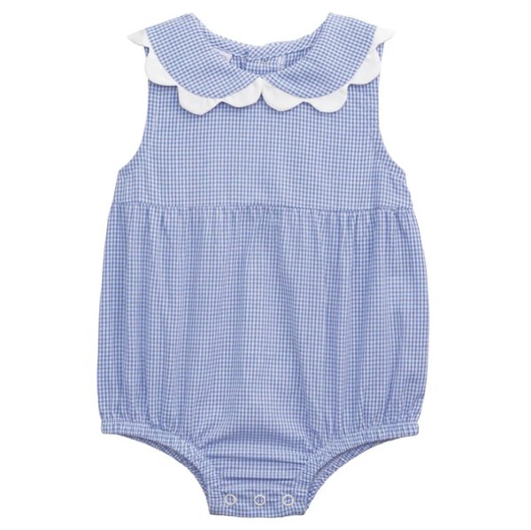 Mud Pie Baby Girl’s Blue Gingham Scallop Bubble