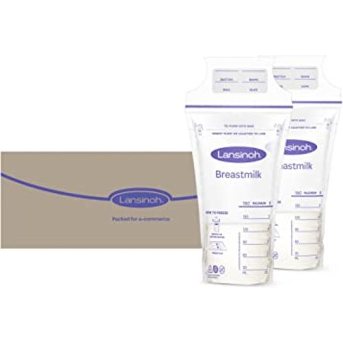 Lansinoh Breastmilk Storage Bags, 200 Count Value Pack, Easy to Use Milk Storage Bags for Breastfeeding, Presterilized, Hygienically Doubled-Sealed, for Refrigeration and Freezing, 6 Ounce