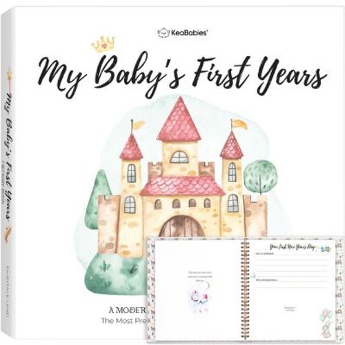 KeaBabies Craft Baby Memory Book, First 5 Years Baby Books, 90 Pages Keepsake Milestone Journal for Baby Girls, Boys (Wonderland)