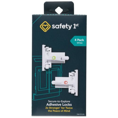 Safety 1st Secure-to-explore Adhesive Locks - White - 4pk