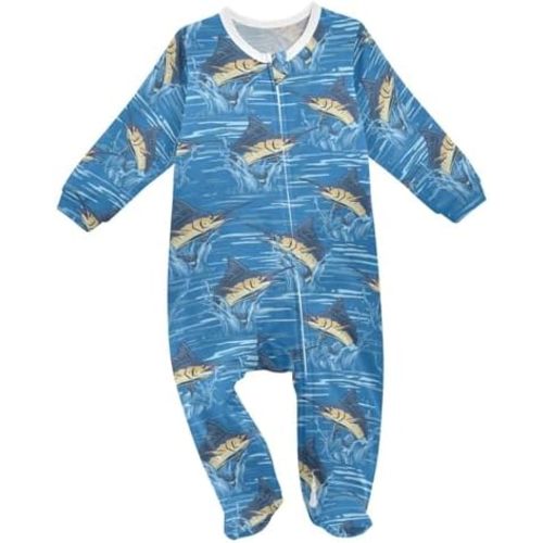 Dussdil Baby One-Piece Footies Newborn Rompers Pajamas Cotton Footed Pjs for Sleep Play Boys Girls 3 6 9 12 18 24m