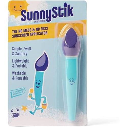 Kid Friendly No-Mess No-Fuss Sunscreen Applicator, Tulip Shaped Connector for Precise Application | Effortless Coverage on Tiny Faces, Nose, Ears, Chins & Hands | Reusable & Vibrant Design