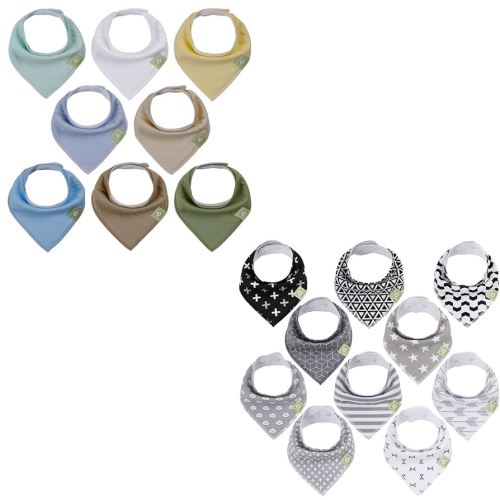 KeaBabies 8-Pack Organic Baby Bandana Bibs, Baby Bibs and 10-Pack Baby Bandana Drool Bibs - Drool Bibs for Baby Girl - Organic Cotton Bandana Bibs for Boys, Girls, Baby Bibs Baby Boy - Baby Bib