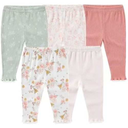 Unisex Baby 5-Pack Long Pants Boys Girls Toddler Cotton Shorts Gift Set