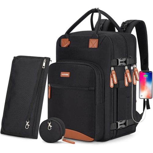 Diaper Bag Backpack,BAGPARKK Multi function Baby Bag with Portable Changing Pad, Pacifier Holder,Waterproof Diaper Bags with USB Charging Port,Anti-Theft Travel Backpack for Mom, Dad, Newborn (Black)