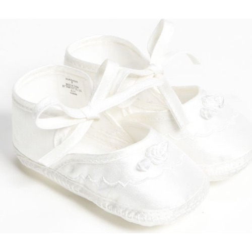 Regular & Baby Silk Dupioni Shoe, White
