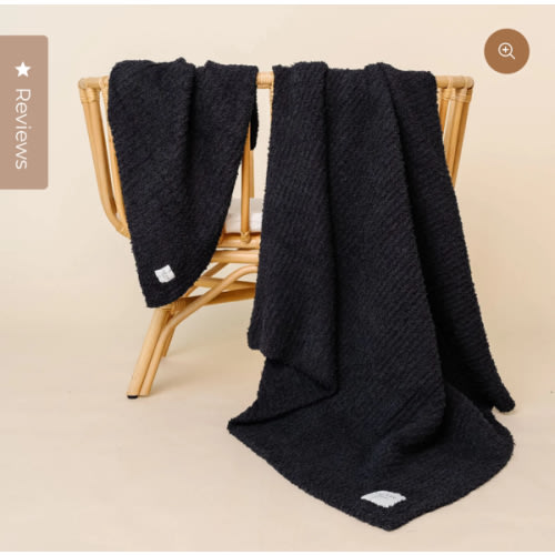 Chenille Blanket - Charcoal - Small & Large