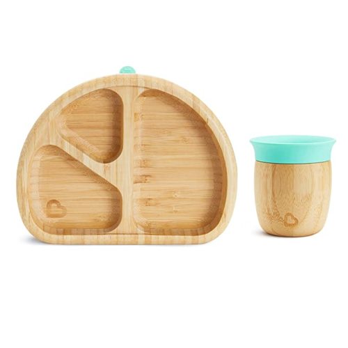 Munchkin® Bambou™ Open Training Cup and Divided Suction Plate for Babies and Toddlers