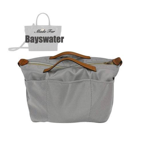 Fits (Bayswater Bag) Waterproof Nylon Tote Organizer, Mini Micro Zipped Small Soft North South, Water Bottle Holder (Zip Cover with Handle)