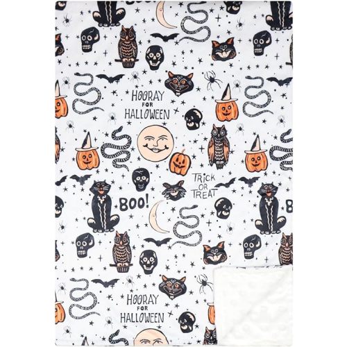 Baby Plush Minky Blanket Double Layer with Dotted Backing for Baby Girl or Baby Boy (Halloween 3)