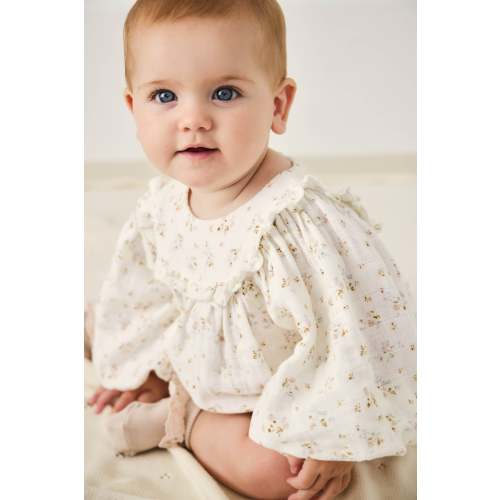 Organic Cotton Muslin Frances Playsuit - Nina Watercolour Floral