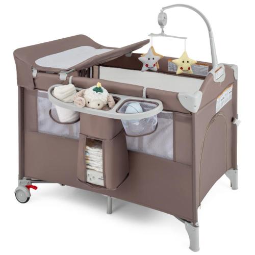 Hivvago 5-in-1 Portable Baby Beside Bassinet with Diaper Changer