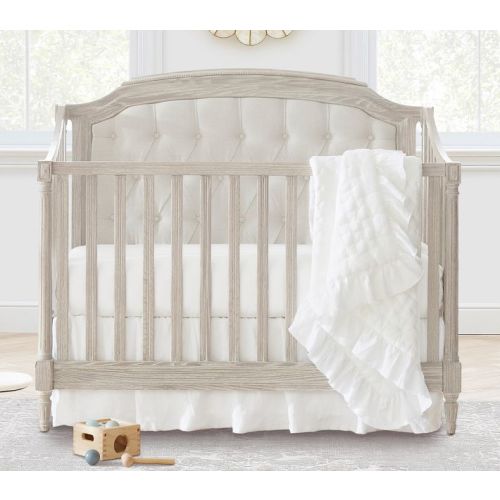 Ruffle European Linen Baby Quilt | Pottery Barn Kids. White