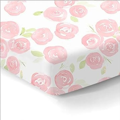 100% Organic Cotton Fitted Sheets for Standard Crib and Toddler Mattresses/Pads 28” x 52” and up to 6” Thick. Boys and Girls. Fits, Dream On Me, Lullaby, Safety 1st, Newton, and Other Brands.Girl