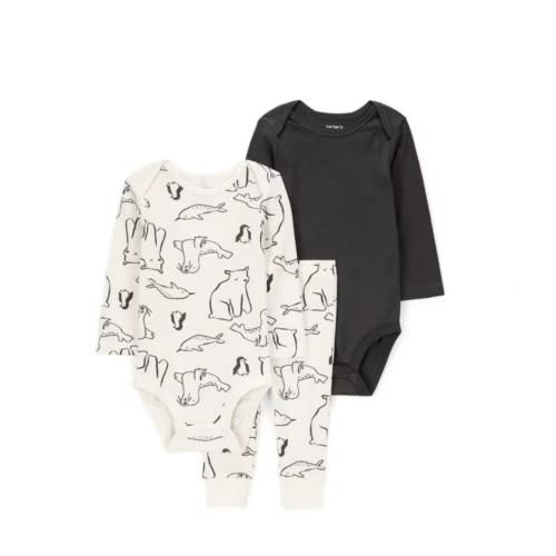 Carter's Baby Boys 3-Piece Outfit Set Grey sea animals