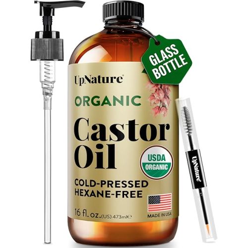 Organic Castor Oil in Glass Bottle (16 oz)