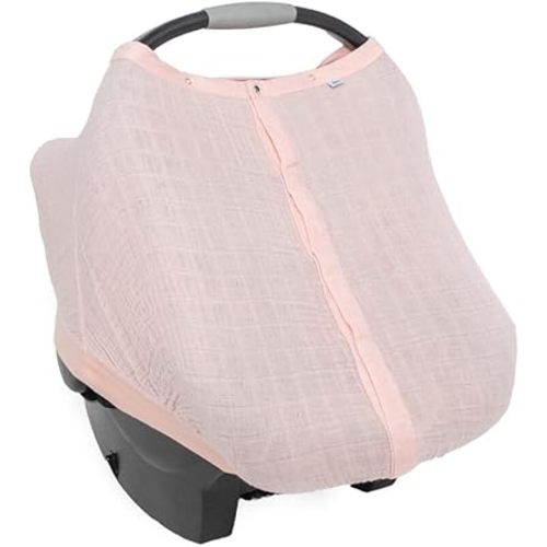 Little Unicorn Baby Car Seat Canopy | Soft & Breathable Muslin Fabric | Magnetic Closure Cover & Universal Fit | for Protection & Privacy | Nursing Cover (Light Pink)