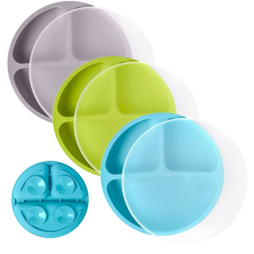 WeeSprout Suction Plates with Lids for Babies & Toddlers