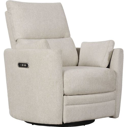 Lennox Ivory Beige Polyester Fabric Swivel Glider Recliner