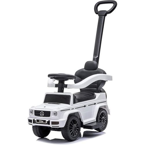 Best Ride On Cars Kids Outdoor Stroller Mercedes G-Wagon for Toddlers 1 to 3 Years Old with Music, Horn Sounds, and Handle, White