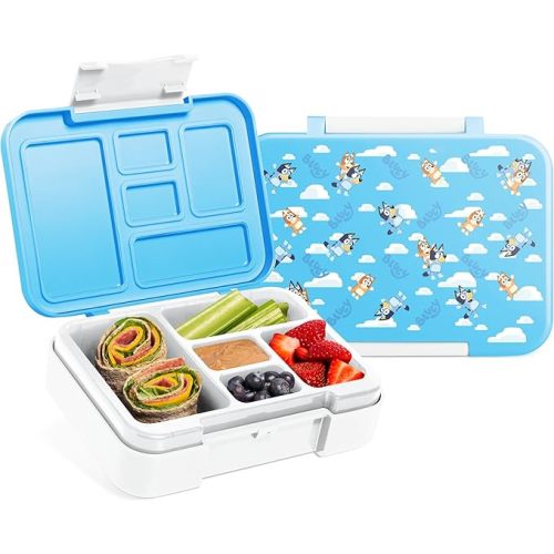Simple Modern Bluey Bento Lunch Box for Kids | BPA Free, Leakproof, Dishwasher Safe | Lunch Container for Boys, Girls, Toddlers | Porter Collection | 5 Compartments | Bluey Sky